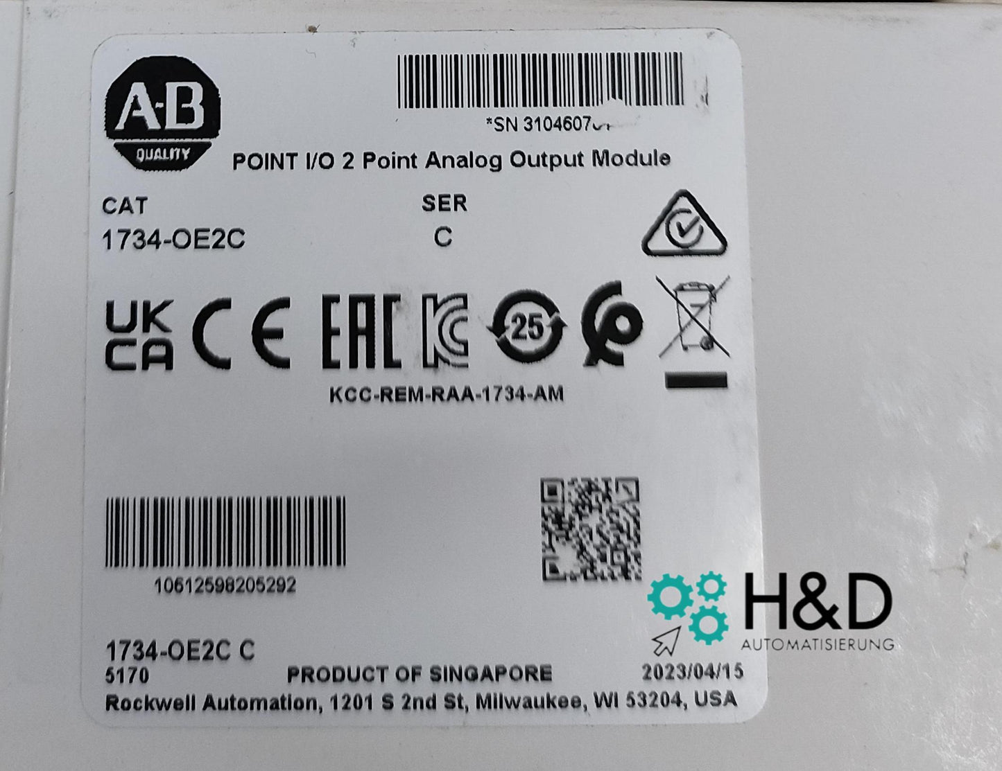 1734-OE2C Allen-Bradley Аналоговый выходной модуль Новый и запечатанный