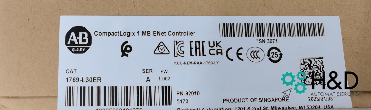 1769-L30ER Allen-bradley CompactLogix Nowy i zaplombowany