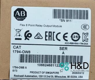 Allen-Bradley 1794-OW8 FLEX I/O 8-Point Sourcing Transistor DC Output Module