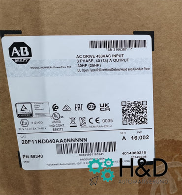 20F11ND040AA0NNNNN Allen-Bradley Variateur AC PowerFlex 753 Neuf et Scellé