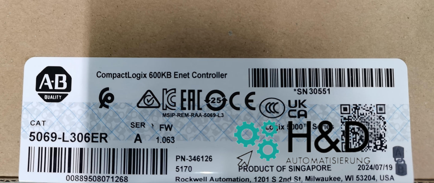 5069-L306ER Allen-Bradley CompactLogix 5380 Controller