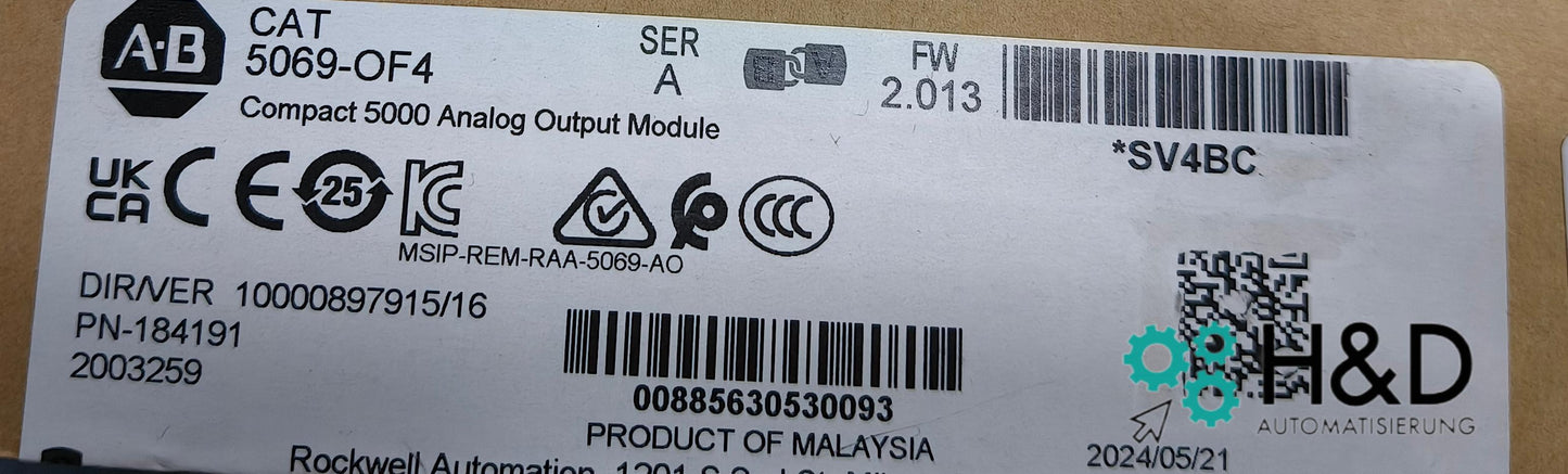 5069-OF4 Allen-Bradley В наличии! 5069 Компактный I/O 【Новый и запечатанный】