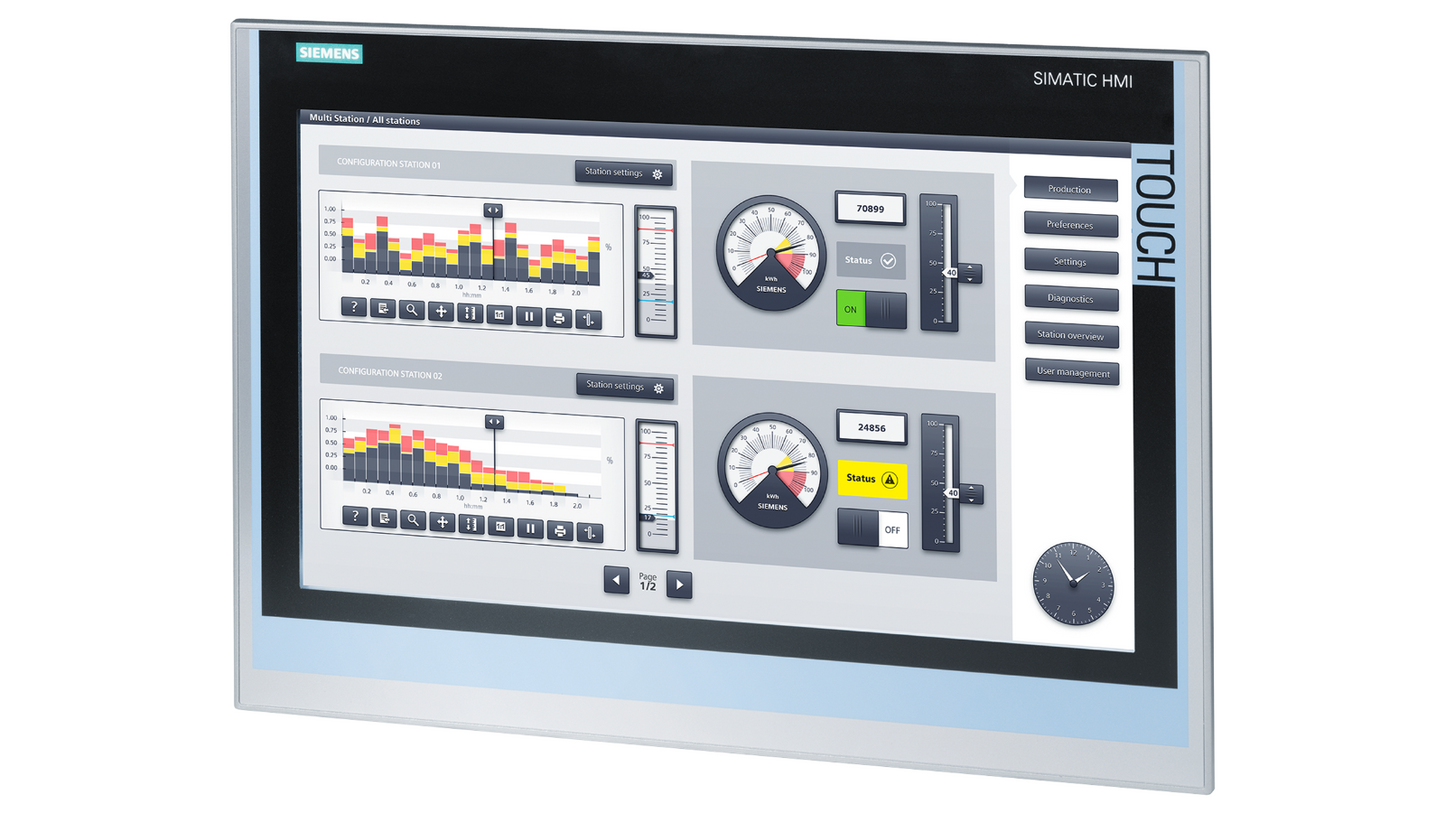 Siemens SIMATIC HMI TP1900 Comfort (6AV2124-0UC02-0AX1) – 19" сенсорная панель с PROFINET и MPI/PROFIBUS