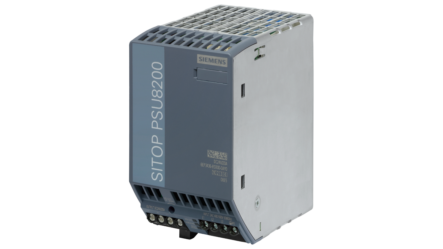 Siemens SITOP PSU8200 – 6EP3436-8SB00-0AY0, трехфазное питание, 24V DC, 20A, 480W, 400–500V AC