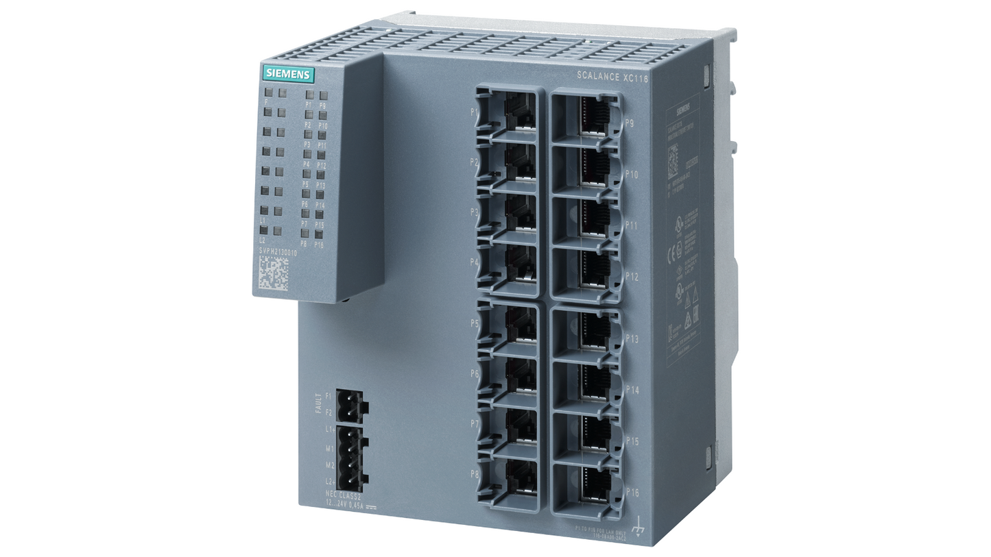 Коммутатор Ethernet Siemens SCALANCE XC116 без управления – 16 портов, 10/100 Мбит/с (Artikelnummer: 6GK5116-0BA00-2AC2)