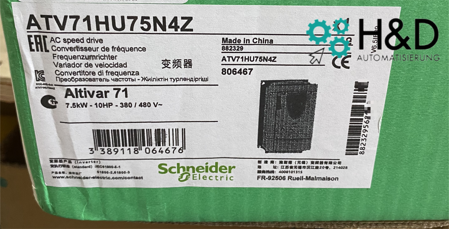 ATV71HU75N4Z Schneider Electric преобразователь 7.5kW
