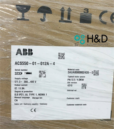 ABB ACS550-01-012A-4 – Onduleur – 11,9 A – 380 V – IP21 – Neuf et scellé