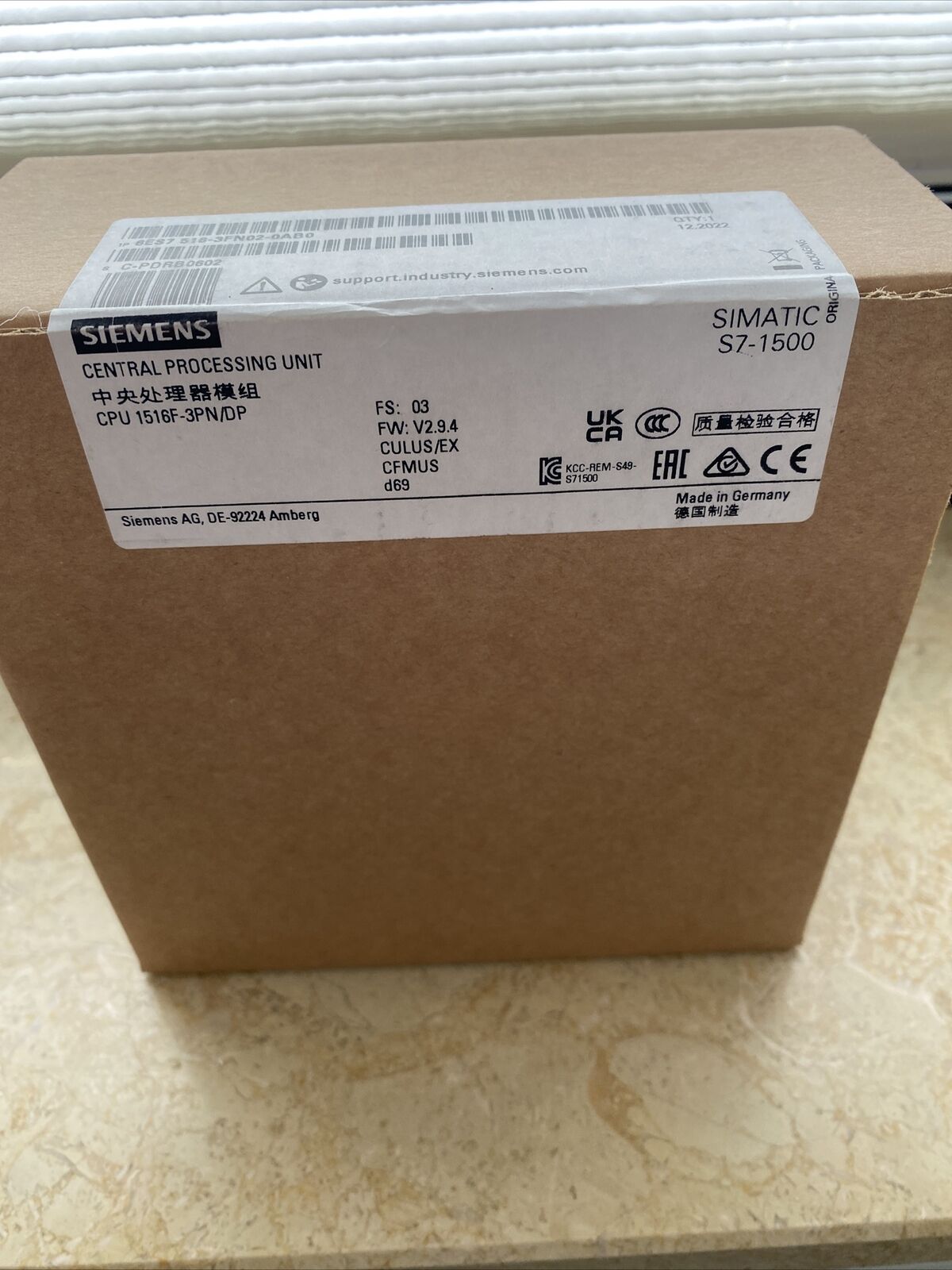 SIMATIC S7-1500 CPU 1516F-3 PN/DP 6ES7516-3FN02-0AB0 – отказоустойчивая ЦПУ с интегрированной PROFINET-/PROFIBUS-коннективностью