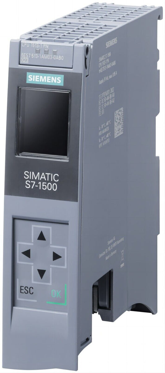 Siemens SIMATIC S7-1500 moduł procesora 6ES7513-1AM03-0AB0 do PROFINET, wydajny i rozszerzalny do złożonych zadań automatyzacji