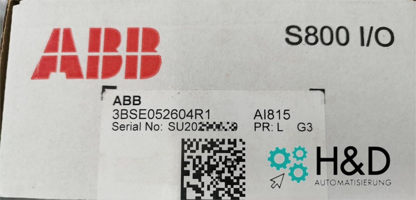 ABB 3BSE052604R1 – Модуль ввода/вывода – HART – 8 аналоговых входов – Новый и запечатанный