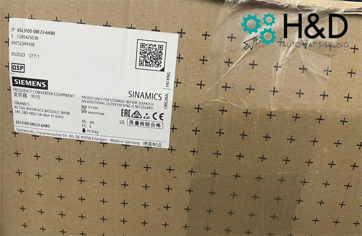 Siemens SINAMICS S120 Активный интерфейсный модуль для 36 кВт Активный линейный модуль (6SL3100-0BE23-6AB0) – Вход: 3AC 380-480V, 50/60Hz, корпус Booksize