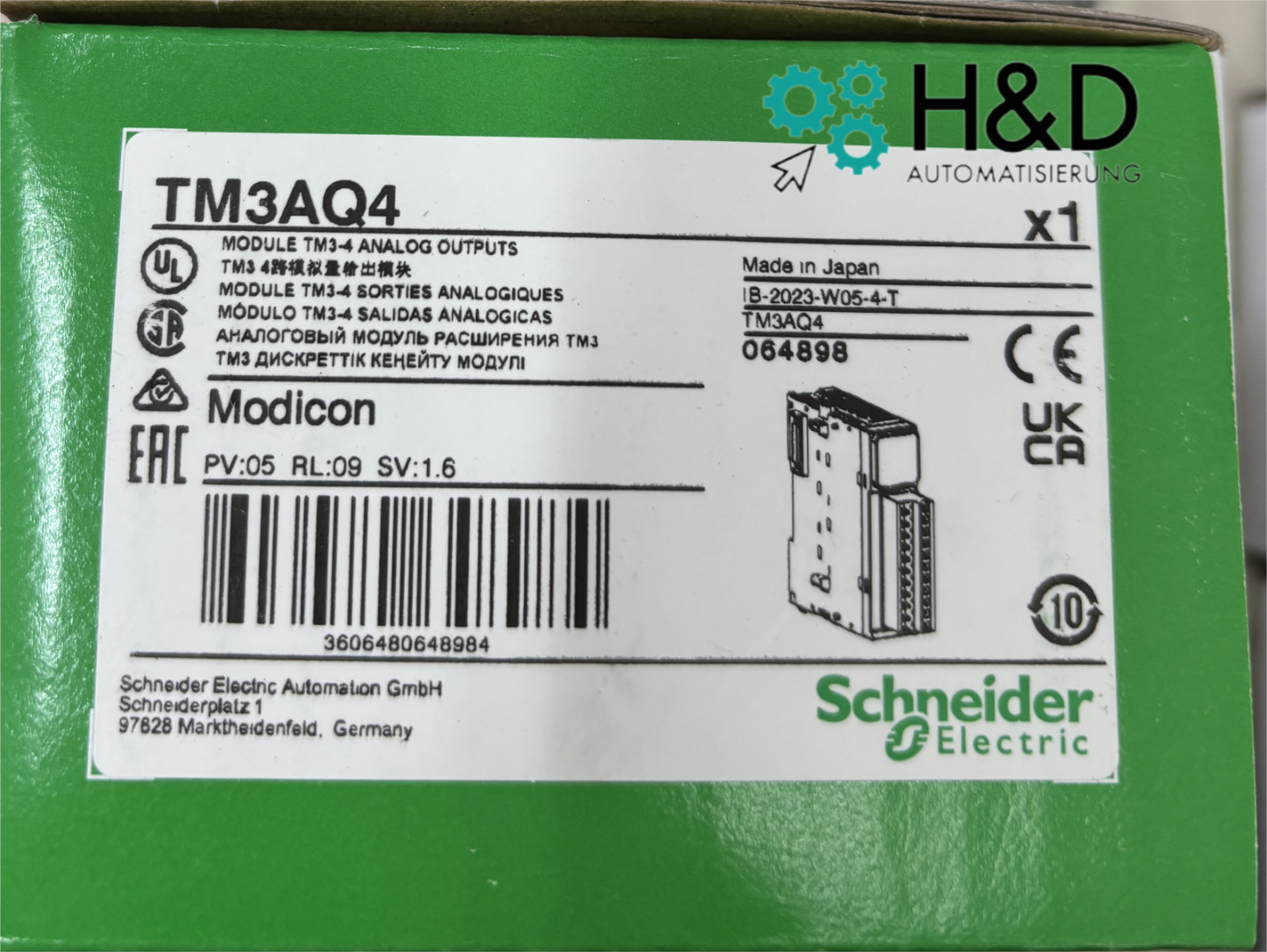 TM3AQ4 Schneider Electric Аналоговый выходной модуль