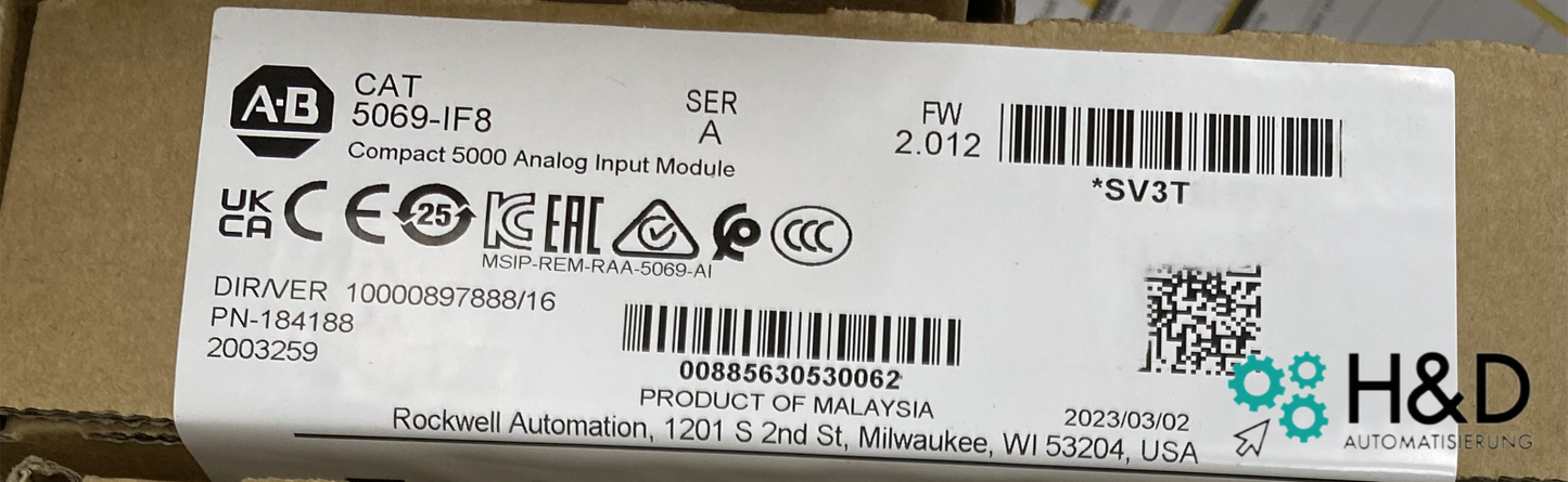 5069-IF8 Allen-Bradley Компактный модуль ввода/вывода с 8 каналами аналогового входа напряжения/тока