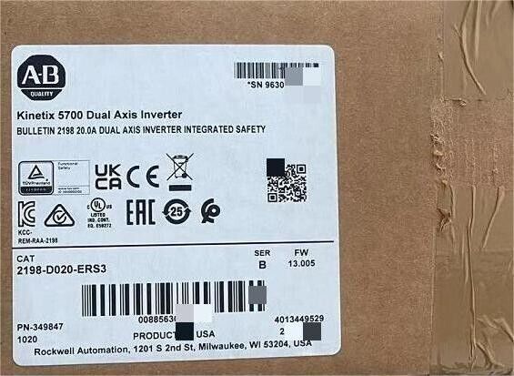 2198-D020-ERS3 Allen-Bradley Kinetix 5700 Двухосевой инвертор 【Новый и запечатанный】