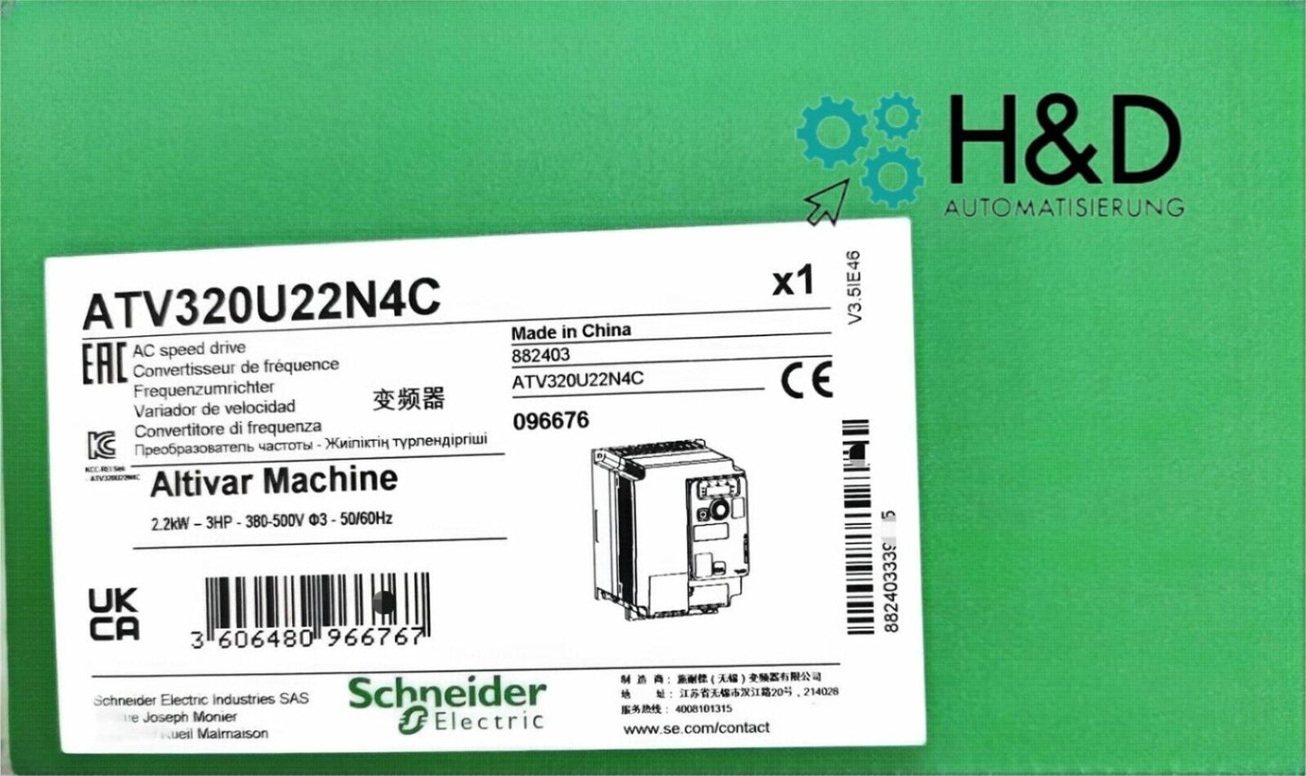 ATV320U22N4C Schneider Electric Преобразователь частоты ATV320, 2.2kW