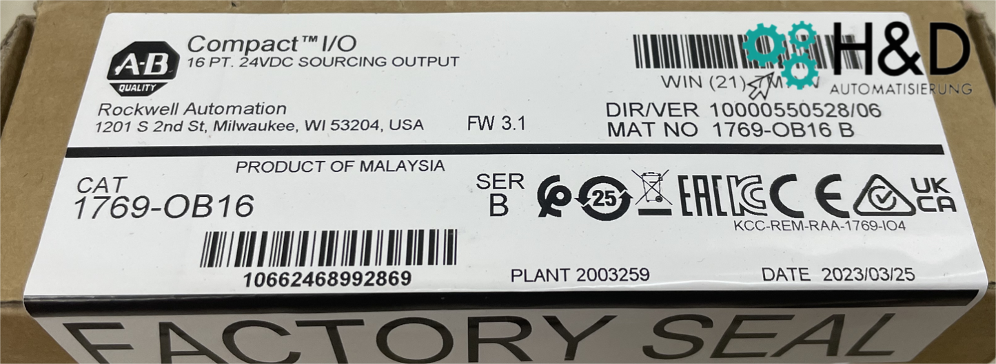 1769-OB16 Allen-Bradley CompactLogix Новый и Запечатанный