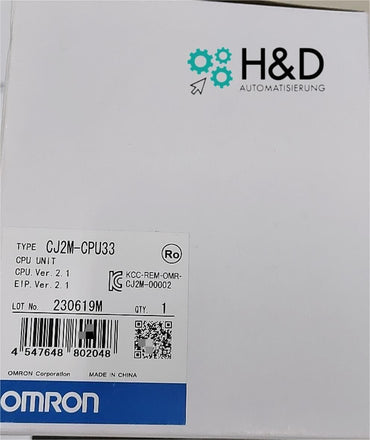 Omron CJ2M-CPU33 CPU with integrated EtherNet/IP port – 20K steps, 2560 I/O