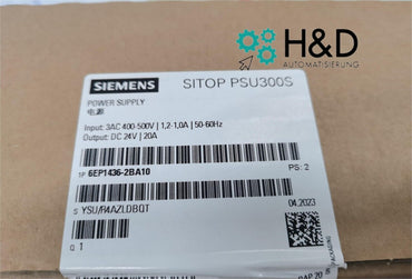 Siemens SITOP PSU300S – 6EP1436-2BA10, Alimentation triphasée, 24V DC, 20A, 480W, 400–500V AC