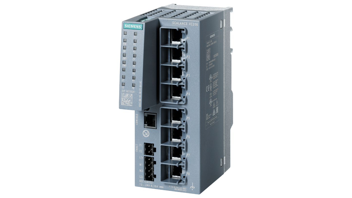 Управляемый Ethernet коммутатор Siemens SCALANCE XC208 – 8 портов, резервное питание (Артикул: 6GK5208-0BA00-2AC2)