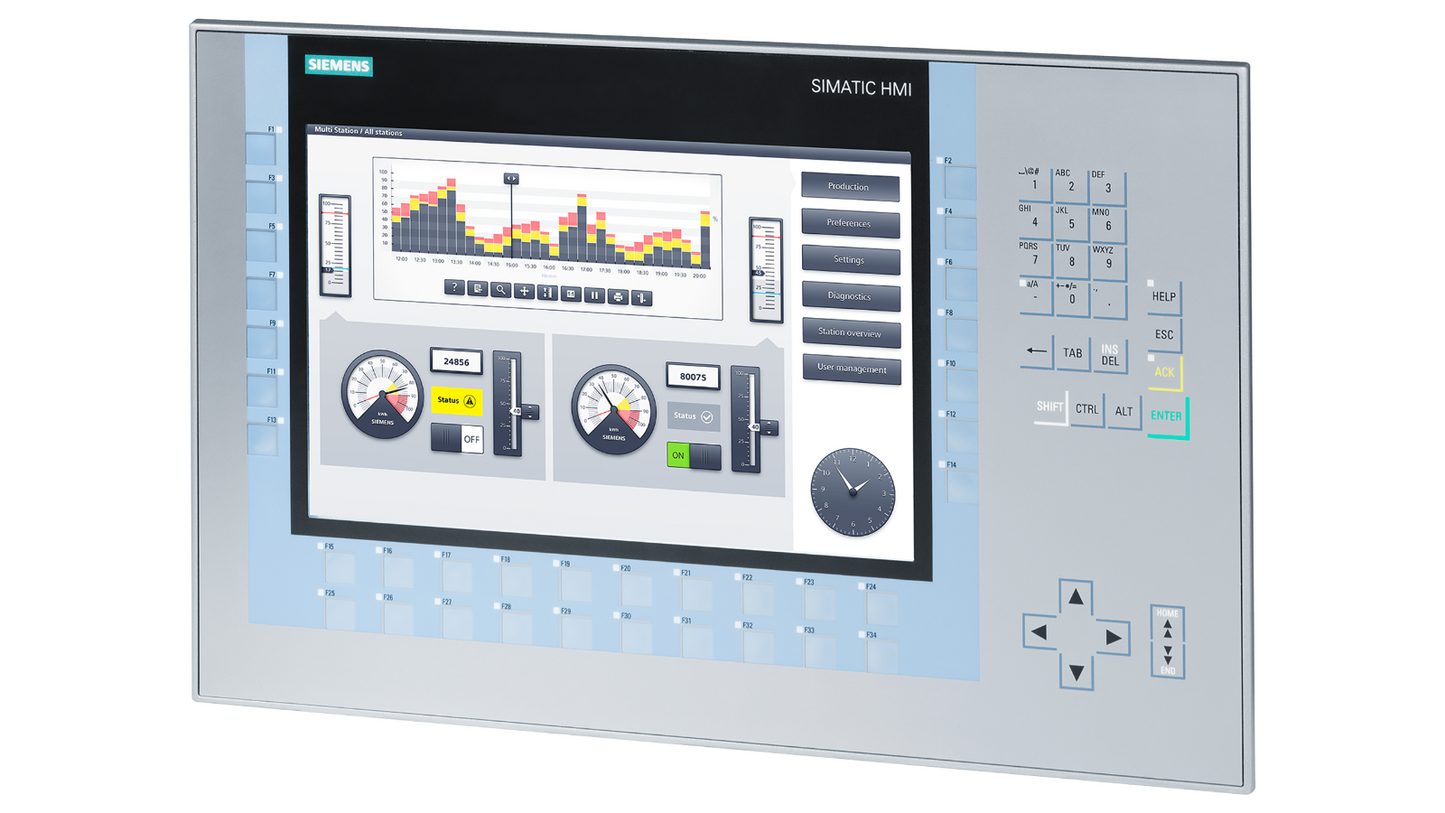 Siemens SIMATIC HMI KP1200 Comfort (6AV2124-1MC01-0AX0) – 12" панель управления с кнопками с PROFINET и MPI/PROFIBUS