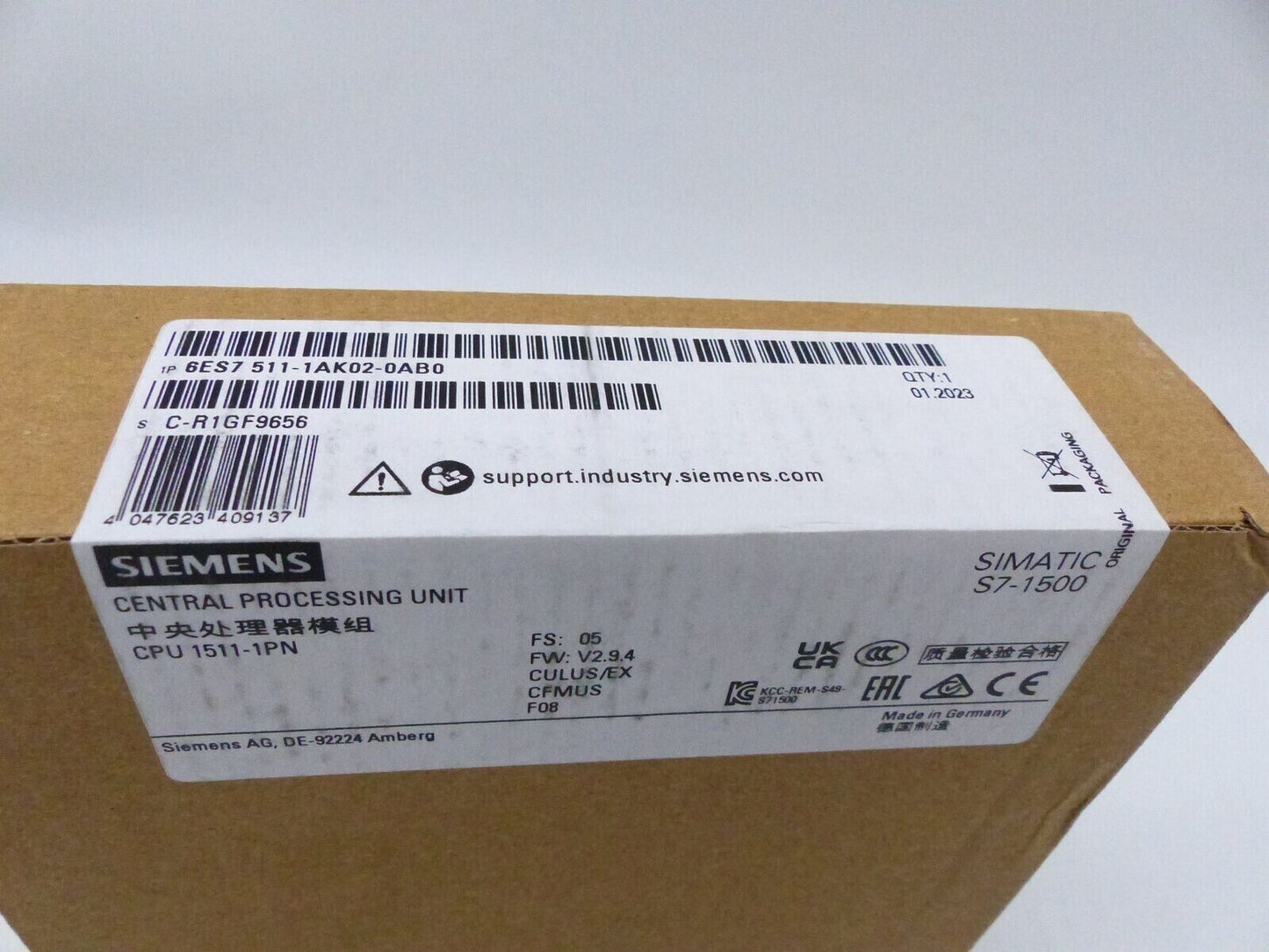 Siemens SIMATIC S7-1500 процессорный модуль 6ES7511-1AK02-0AB0 для PROFINET сетей