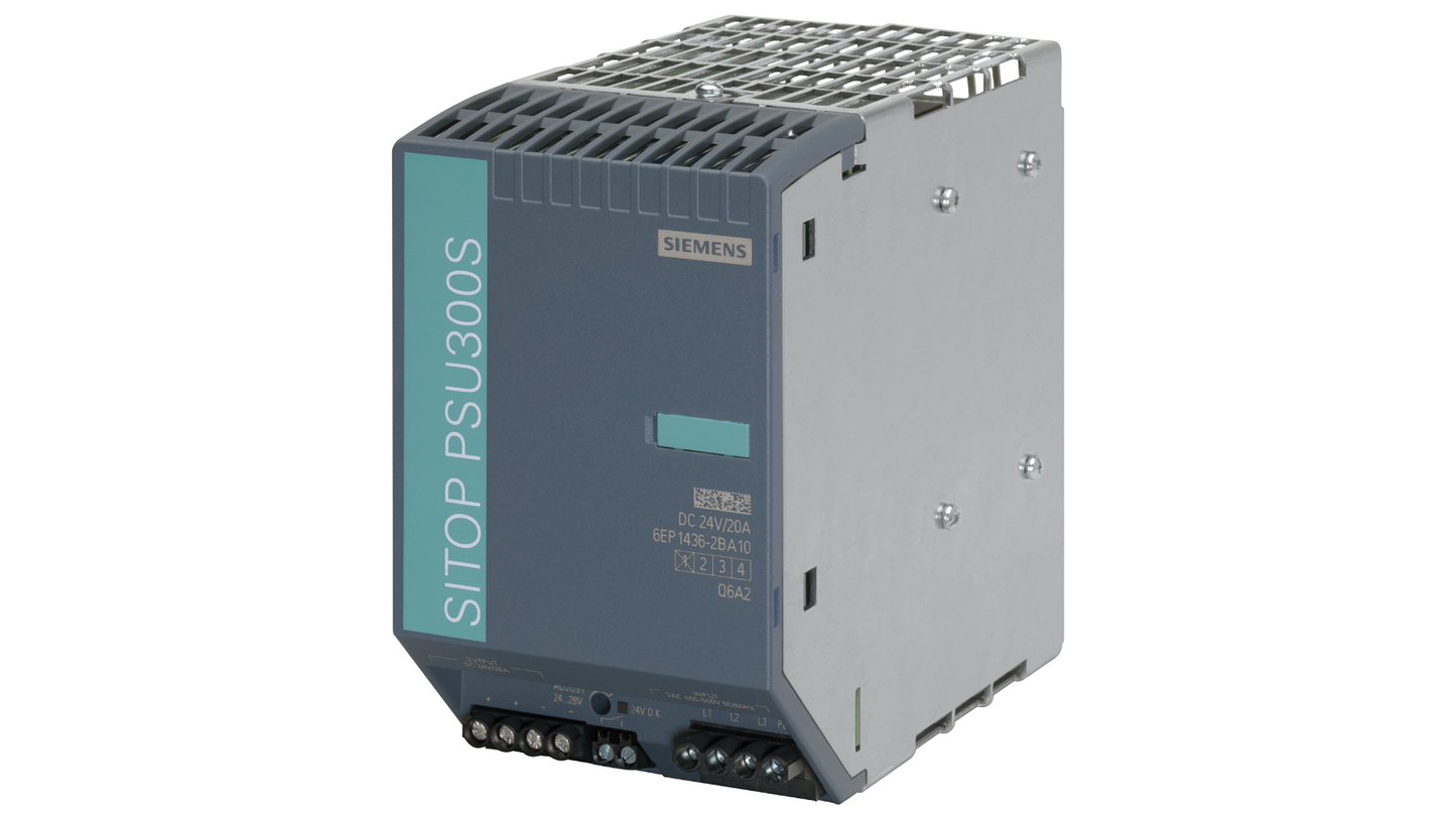 Siemens SITOP PSU300S – 6EP1436-2BA10, трехфазное питание, 24V DC, 20A, 480W, 400–500V AC