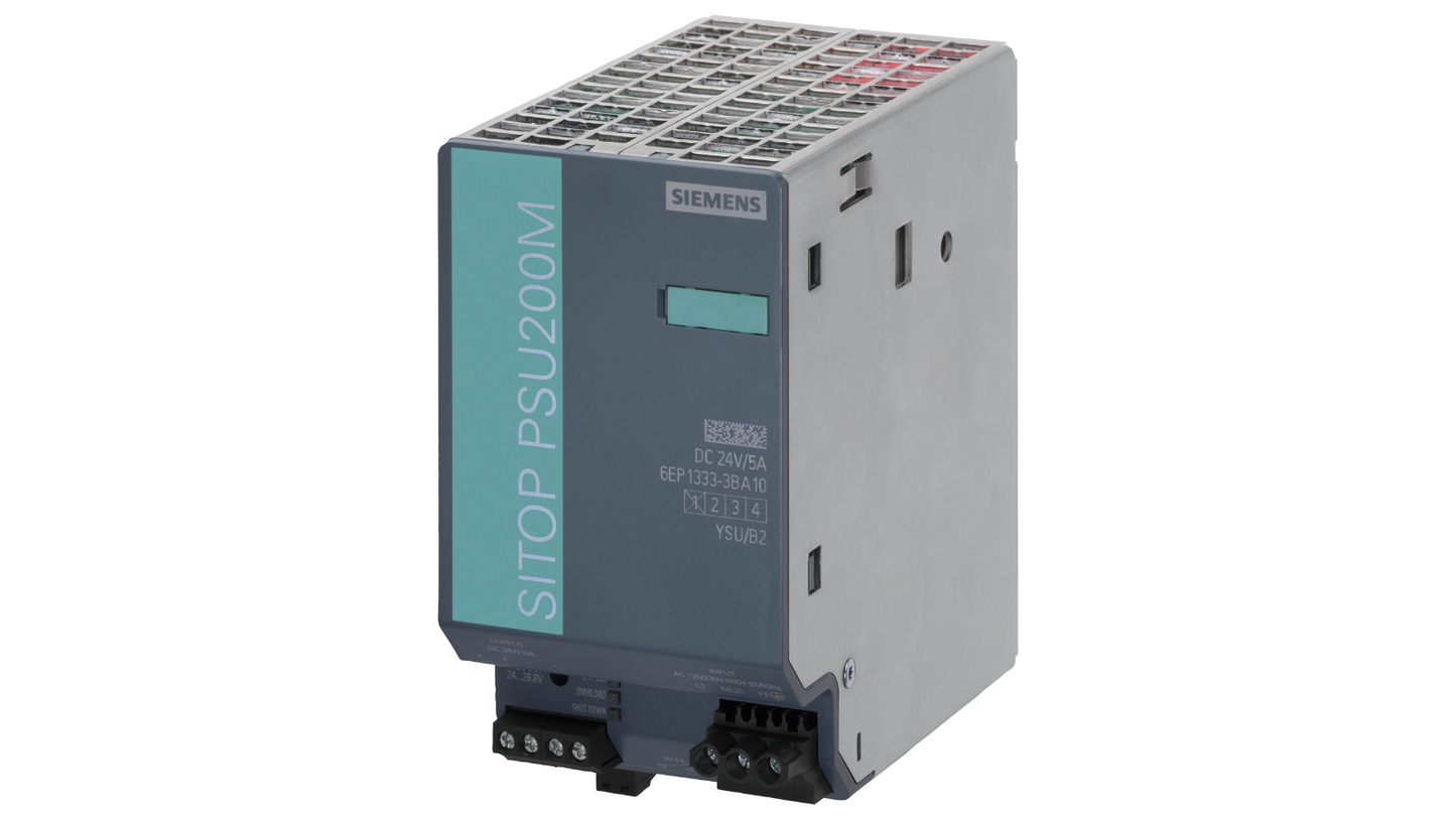 Siemens SITOP PSU200M – 6EP1333-3BA10, регулируемый источник питания, 24V DC, 5A, 120W, 120/230–500V AC