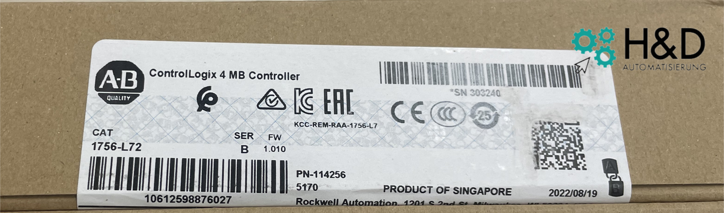 1756-L72 Allen-Bradley ControlLogix 4 МБ Контроллер 【Новый и запечатанный】