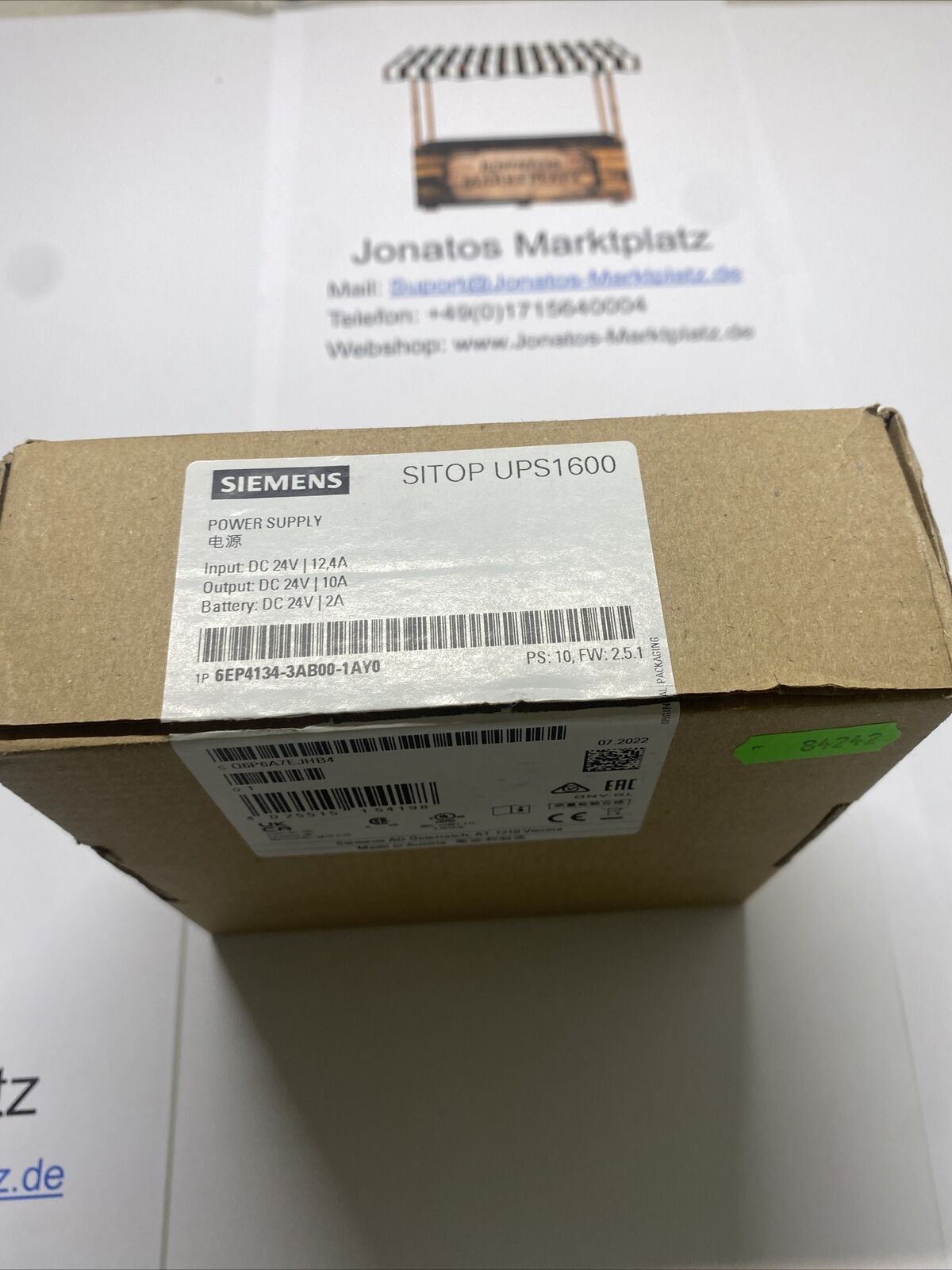 Источник питания Siemens Sitop UPS1600 6EP4134-3AB00-1AY0 / Новый запечатанный в оригинальной упаковке