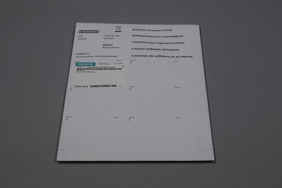 SIEMENS 6SL3054-4AG00-2AA0 in magazzino