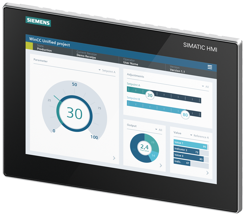 Siemens SIMATIC HMI KTP700 Comfort (6AV2128-3MB06-0AX1) – 7" сенсорная панель с PROFINET и WinCC Unified