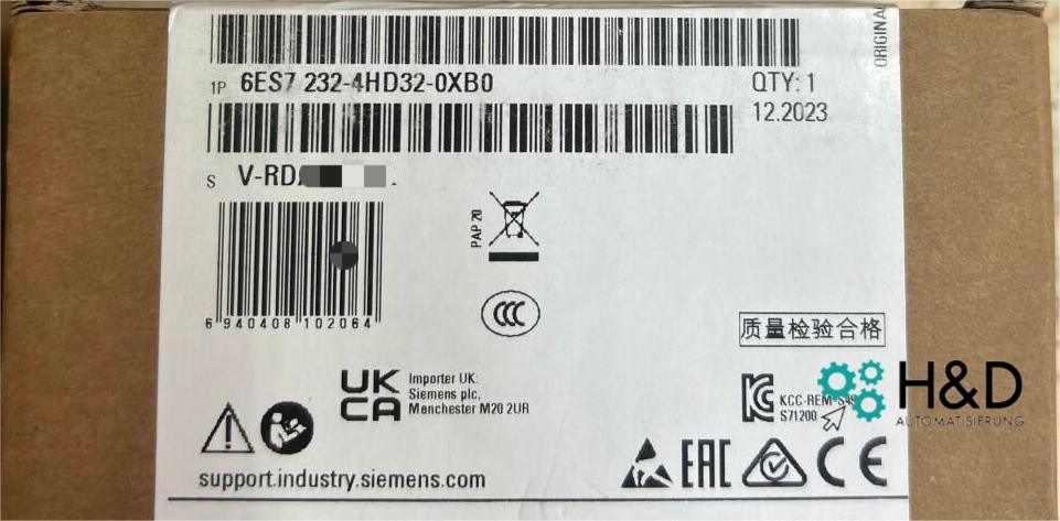 Siemens 6ES7232-4HD32-0XB0 – Module de sortie analogique ±10VDC avec 4 canaux pour une signalisation précise dans les automates S7-1200