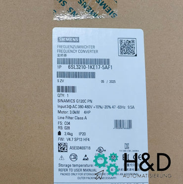 Sinamics G120C 6SL3210-1KE17-5AF1 – Variateur de fréquence (3,0 kW, 3AC 380–480 V, PROFINET, STO, IP20)