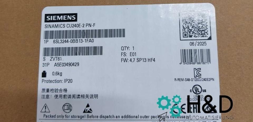 6SL3244-0BB13-1FA0 SIEMENS SINAMICS G120 CU240E-2 PN-F New and Sealed
