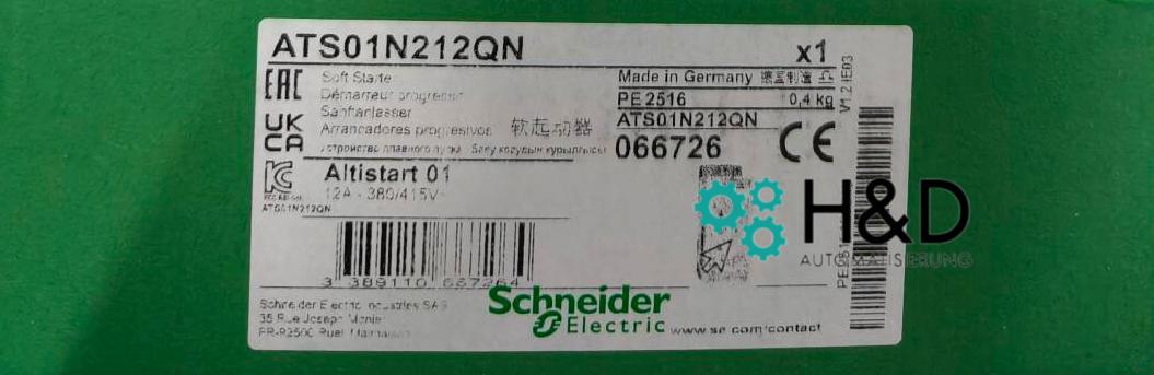 ATS01N212QN Schneider Electric Sanftanlasser für Asynchronmotor, ATS01, 12A, 380-415V, 5,5 KW
