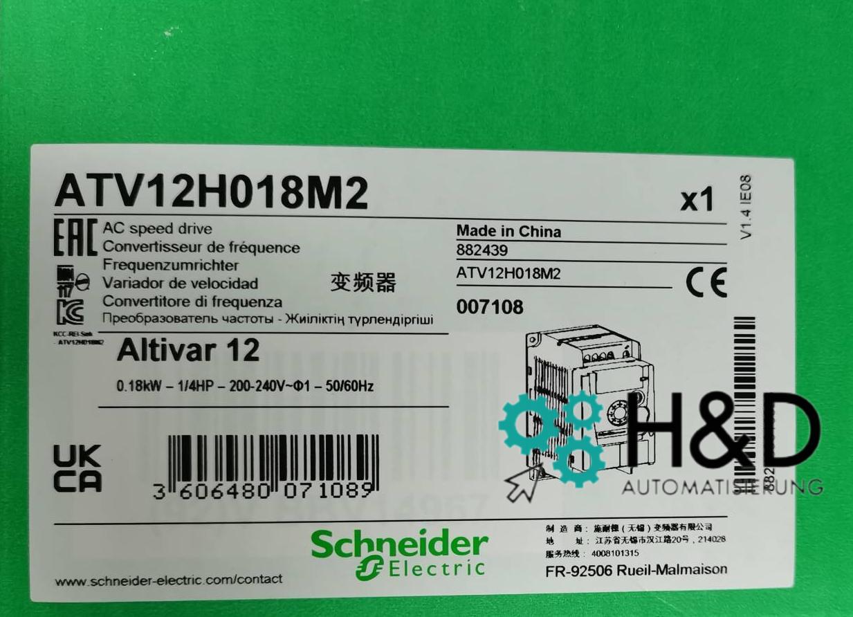 ATV12H018M2 Schneider Electric 1ph 200V 0.18kW Heat Sink TB