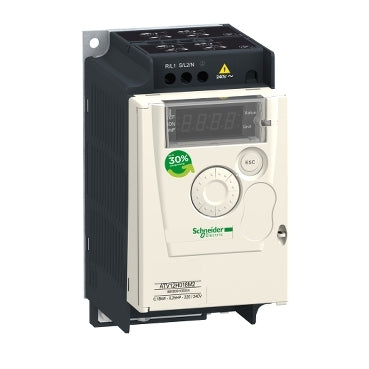 ATV12HU15M2 Schneider Electric Variateur de fréquence ATV12, 1,5kW, 2HP, 200-240V, 1-ph., avec dissipateur thermique