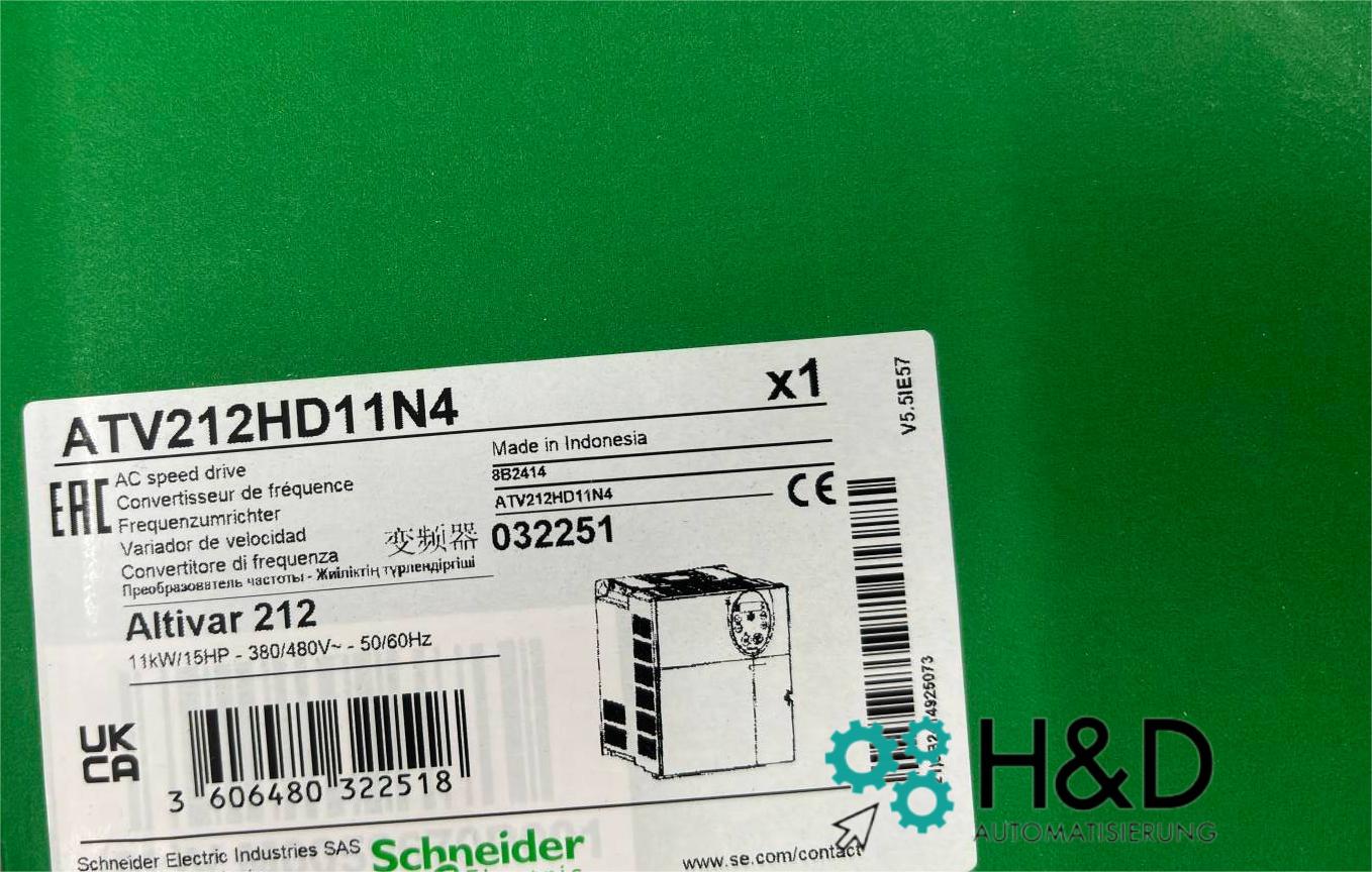 ATV212HD11N4 Schneider Electric Частотный преобразователь ATV212, 11 кВт, 480 В, 3-фазный, ЭМС, IP21