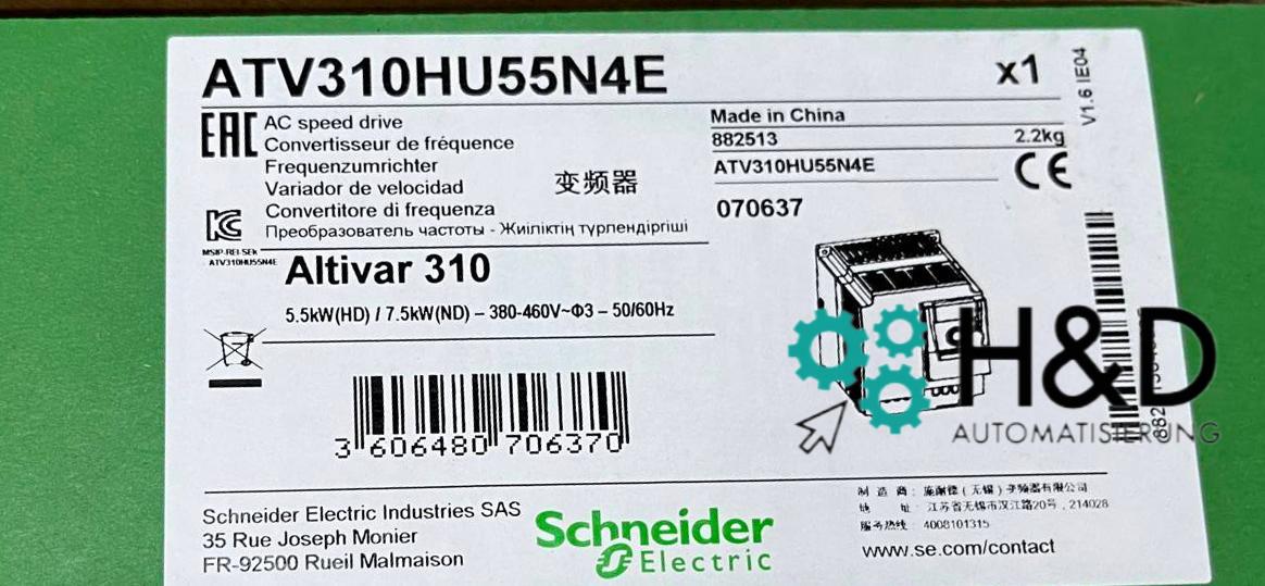 ATV310HU55N4E Schneider Electric преобразователь частоты ATV310 – 5,5 кВт – 7,5 л.с. – 380...460 В