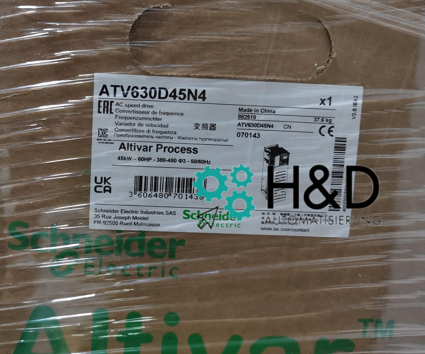 ATV630D45N4 Schneider Electric преобразователь частоты 45kW