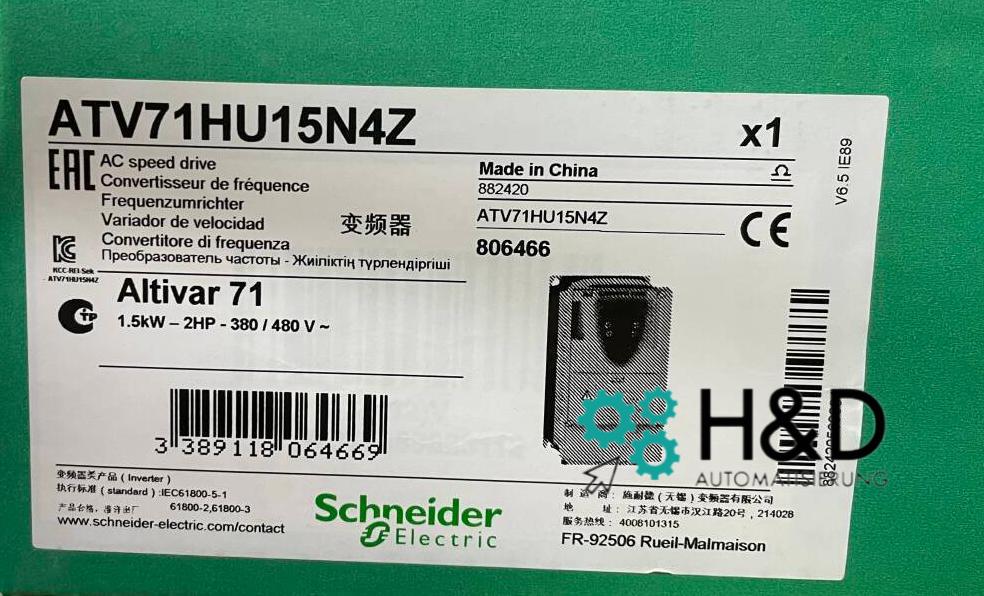 ATV71HU15N4Z Schneider Electric Falownik ATV71, 1,5kW 2HP, 480V, filtr EMC
