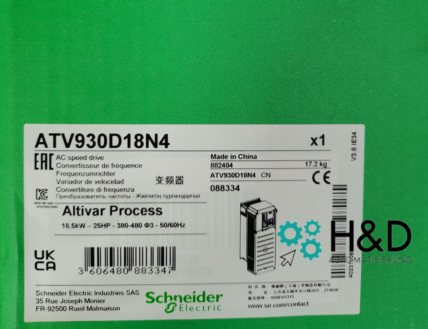 ATV930D18N4 Schneider Electric Преобразователь ATV930 18.5kW