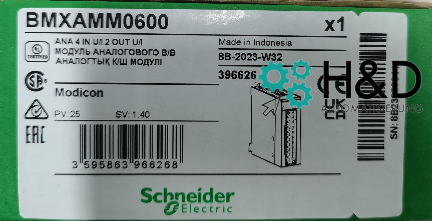 BMXAMM0600 Schneider Electric mieszany moduł analogowego wejścia/wyjścia Modicon X80