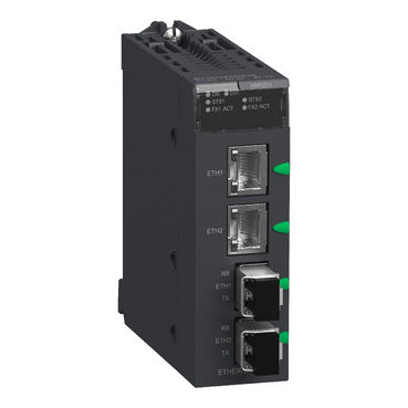 BMXNRP0201 Schneider Electric Modicon X80 Convertisseur fibre optique 2 canaux 100Base-TX vers FX SM/LC