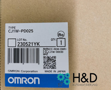 Omron CJ1W-PD025 Power Supply Module – 24V DC Input, 25W, for CJ1 Series, new