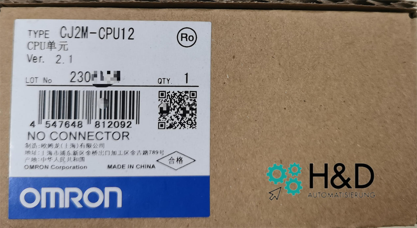 Omron CJ2M-CPU12 процессор, программа на 10K шагов, память данных 32K слов, 2560 входов/выходов Emacstores