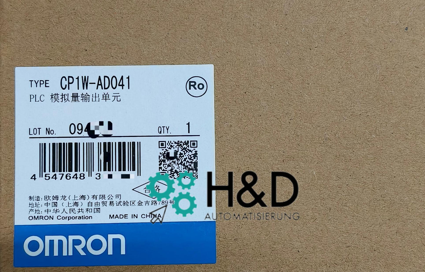 Модуль аналоговых входов Omron CP1W-AD041 – 4 канала, 12 бит, серия CP1, новый