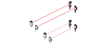 Faisceau traversant, 500mm, détection latérale, Dark-ON,