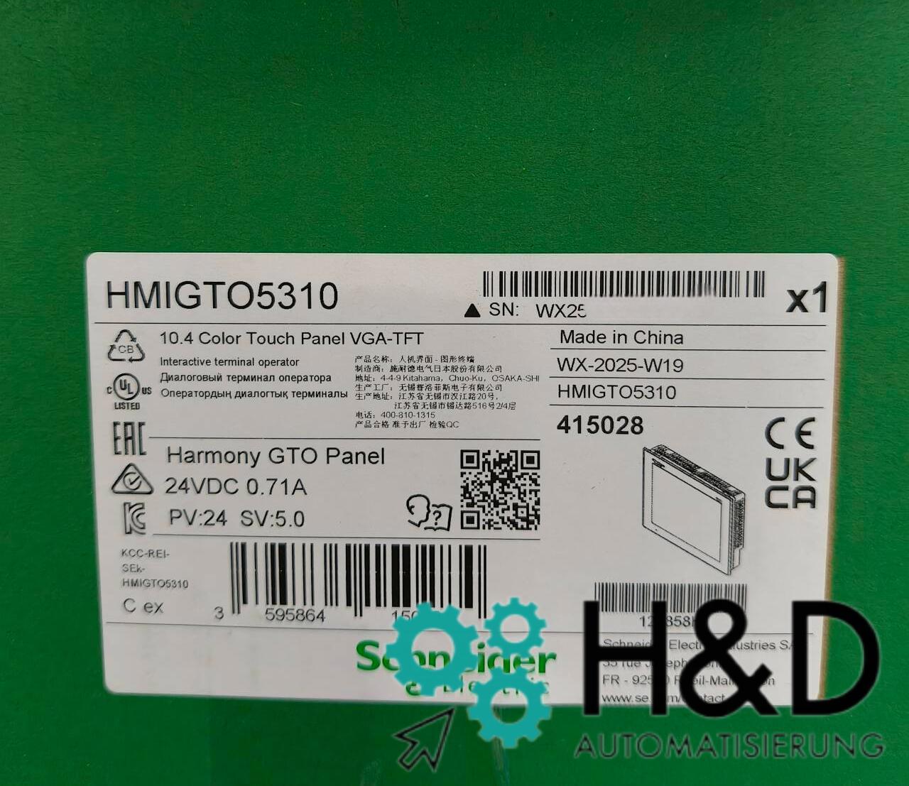HMIGTO5310 Schneider Electric Pannello touchscreen avanzato 10.4inch
