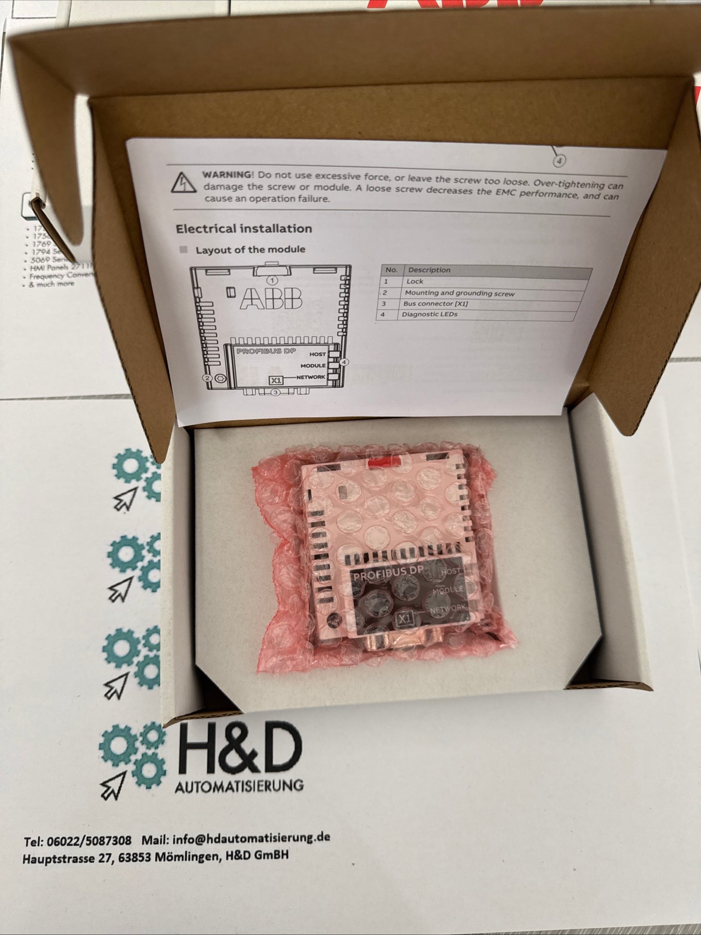 ABB FPBA-01 – PROFIBUS DP адаптерный модуль – новый и запечатанный